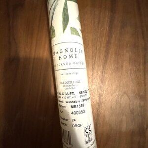 Magnolia Home Olive Grove Paper Floral Prepasted Soak and Hang Wallpaper